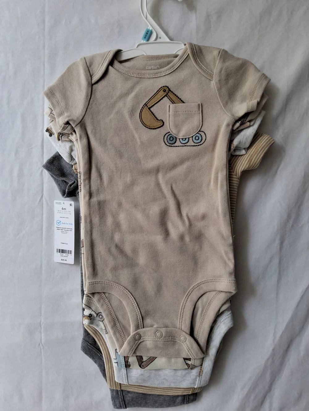 Carter's‎ Tan Excavator Short Sleeve One-Piece